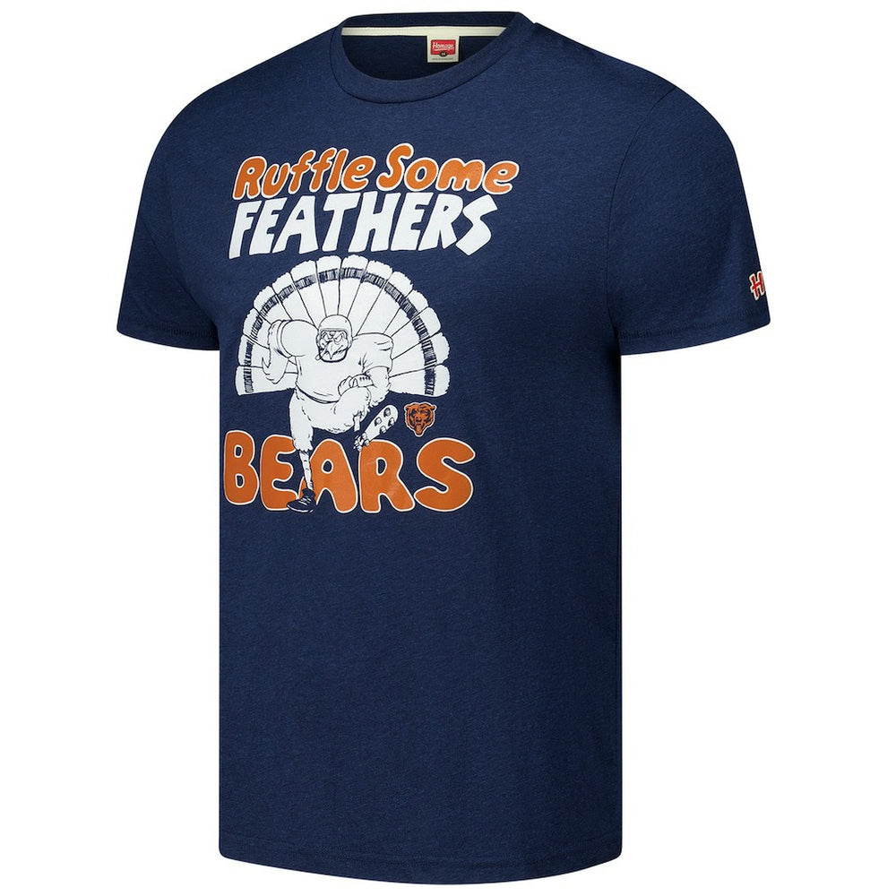 Homage Unisex Ruffle Some Feathers Tri-Blend T-Shirt - Chicago Bears