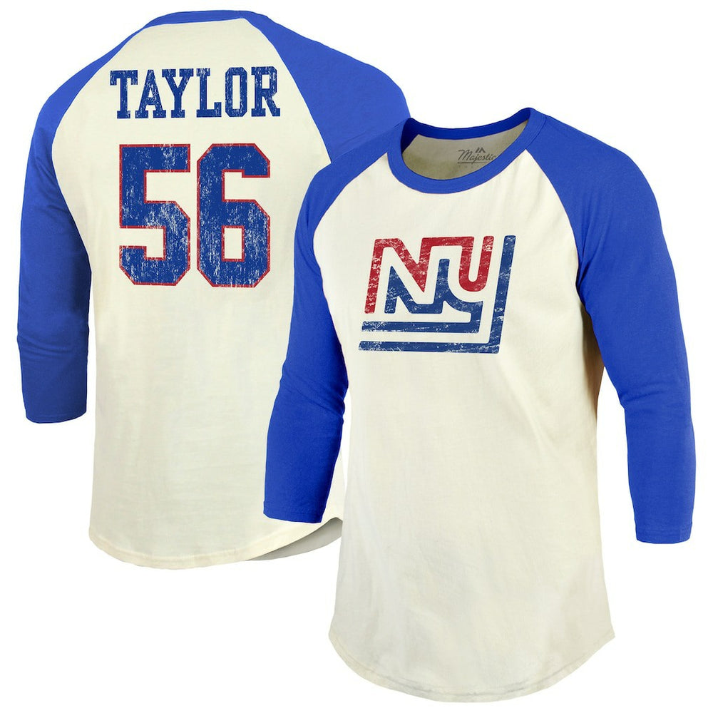 Lawrence Taylor  Majestic Threads Retired Player Name & Number 3/4 Raglan Sleeve T-Shirt  - New York Giants