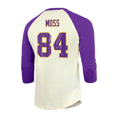 Randy Moss  Majestic Threads Retired Player Name & Number 3/4 Raglan Sleeve T-Shirt  - Minnesota Vikings