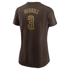MLB Jackson Merrill San Diego Padres Nike Women's Cooperstown Collection Fuse Name & Number T-Shirt