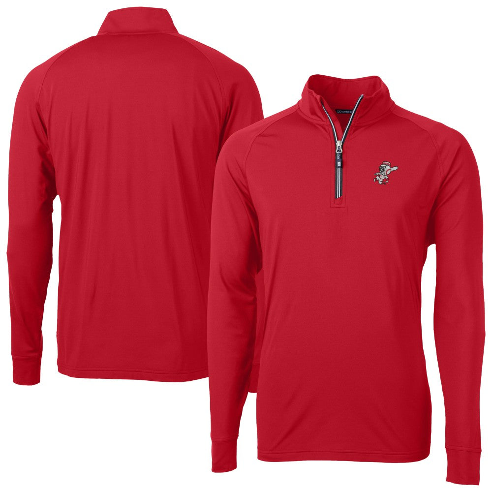 MLB Cincinnati Reds Cutter & Buck Adapt Eco Knit Stretch Recycled Big & Tall Quarter-Zip Pullover Top