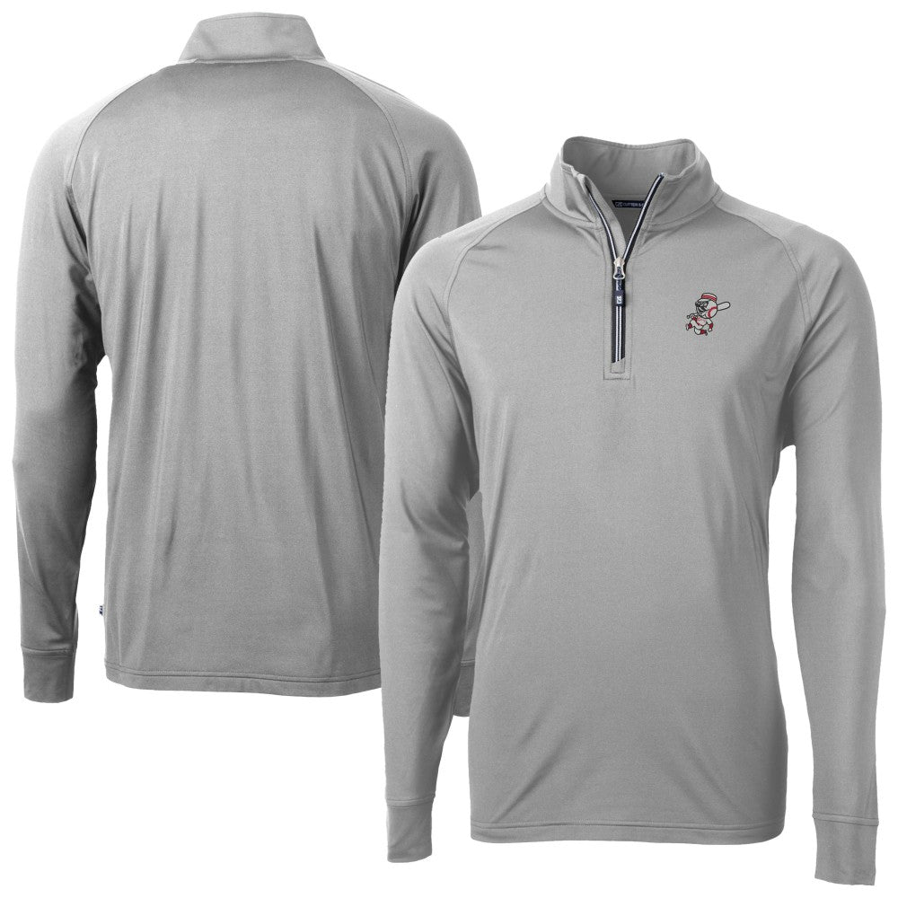 MLB Cincinnati Reds Cutter & Buck Adapt Eco Knit Stretch Recycled Big & Tall Quarter-Zip Pullover Top