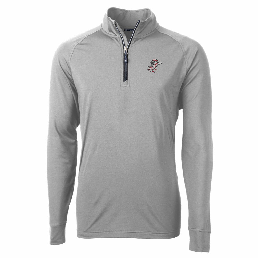 MLB Cincinnati Reds Cutter & Buck Adapt Eco Knit Stretch Recycled Big & Tall Quarter-Zip Pullover Top