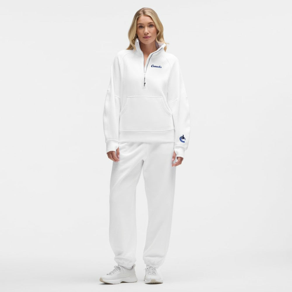 NHL White|White Vancouver Canucks lululemon Women's Scuba Oversized Half Zip Top