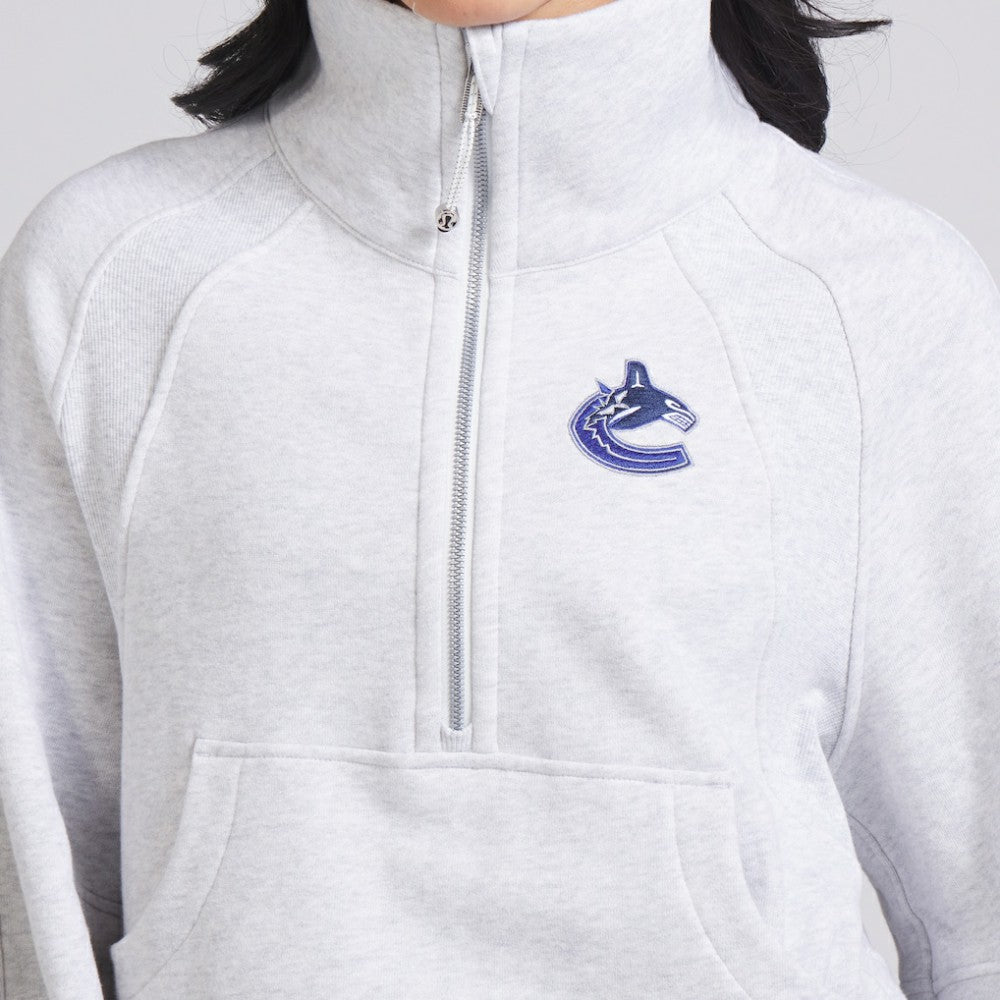NHL Heather Gray|Heather Gray Vancouver Canucks lululemon Women's Scuba Oversized Half Zip Top