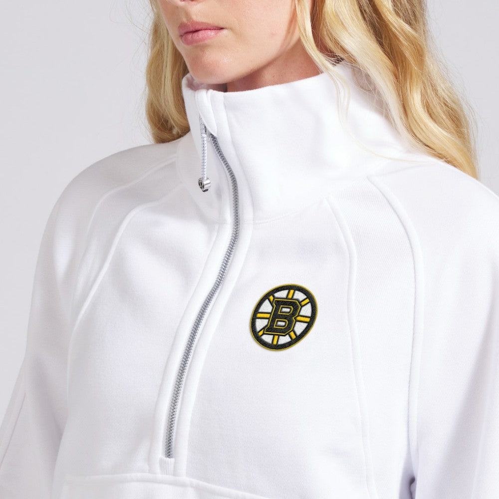 NHL White|White Boston Bruins lululemon Women's Scuba Oversized Half Zip Top
