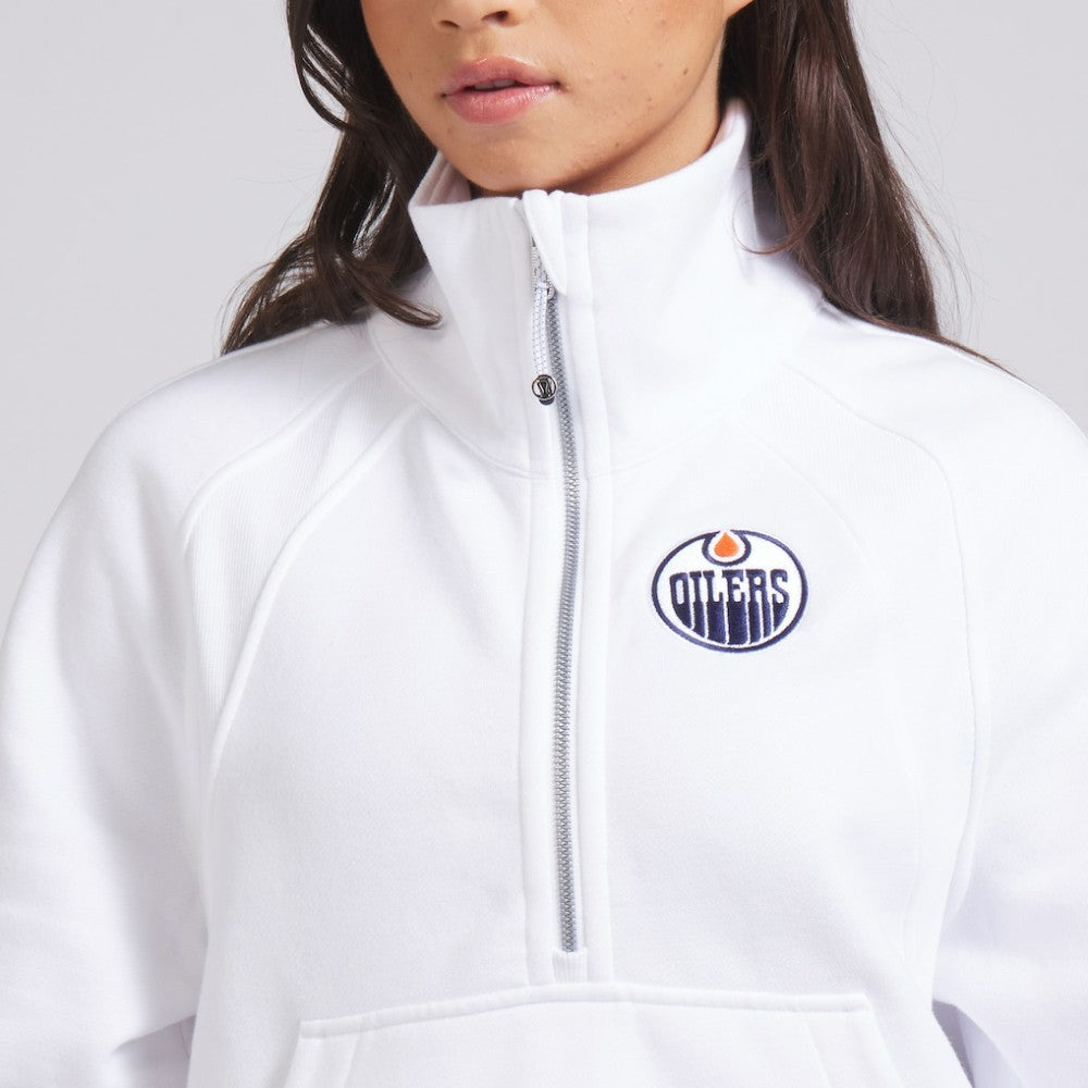 NHL White|White Edmonton Oilers lululemon Women's Scuba Oversized Half Zip Top