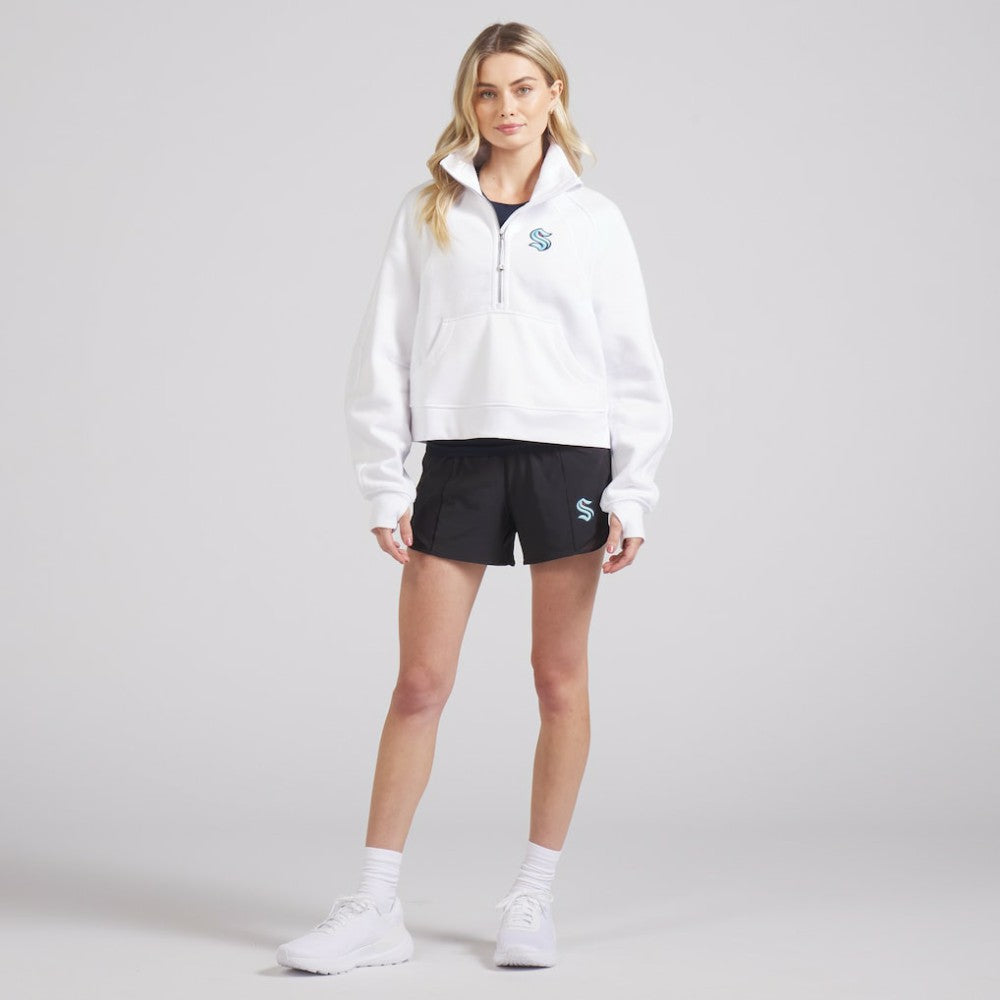 NHL White|White Seattle Kraken lululemon Women's Scuba Oversized Half Zip Top