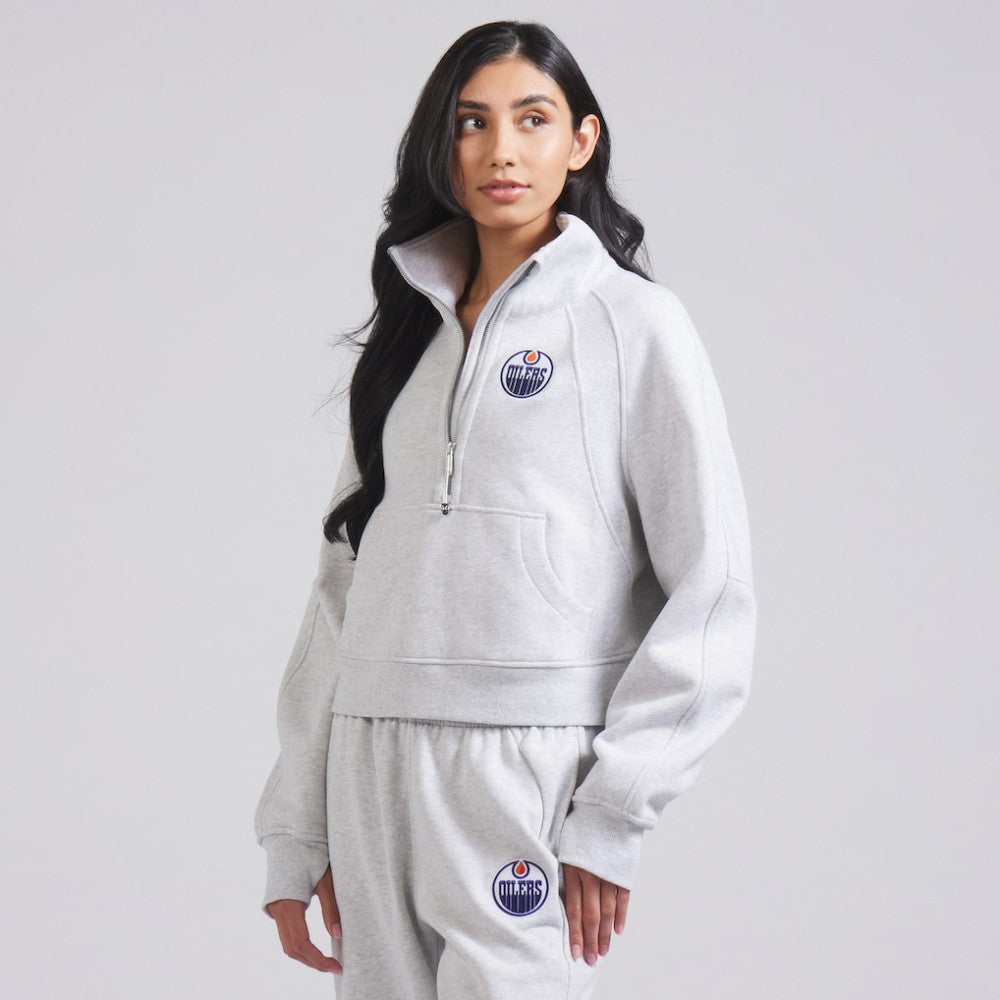 NHL Heather Gray|Heather Gray Edmonton Oilers lululemon Women's Scuba Oversized Half Zip Top