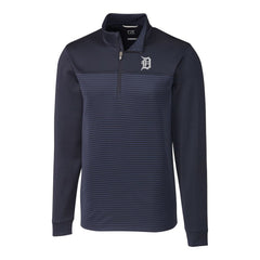 MLB Detroit Tigers Cutter & Buck Big & Tall Traverse Stripe Stretch DryTec Quarter-Zip Top