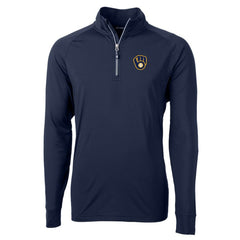 MLB Milwaukee Brewers Cutter & Buck Big & Tall Adapt Eco Knit Stretch Recycled Raglan DryTec Quarter-Zip Top
