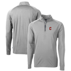 MLB Cleveland Guardians Cutter & Buck Big & Tall Adapt Eco Knit Stretch Recycled Raglan DryTec Quarter-Zip Top