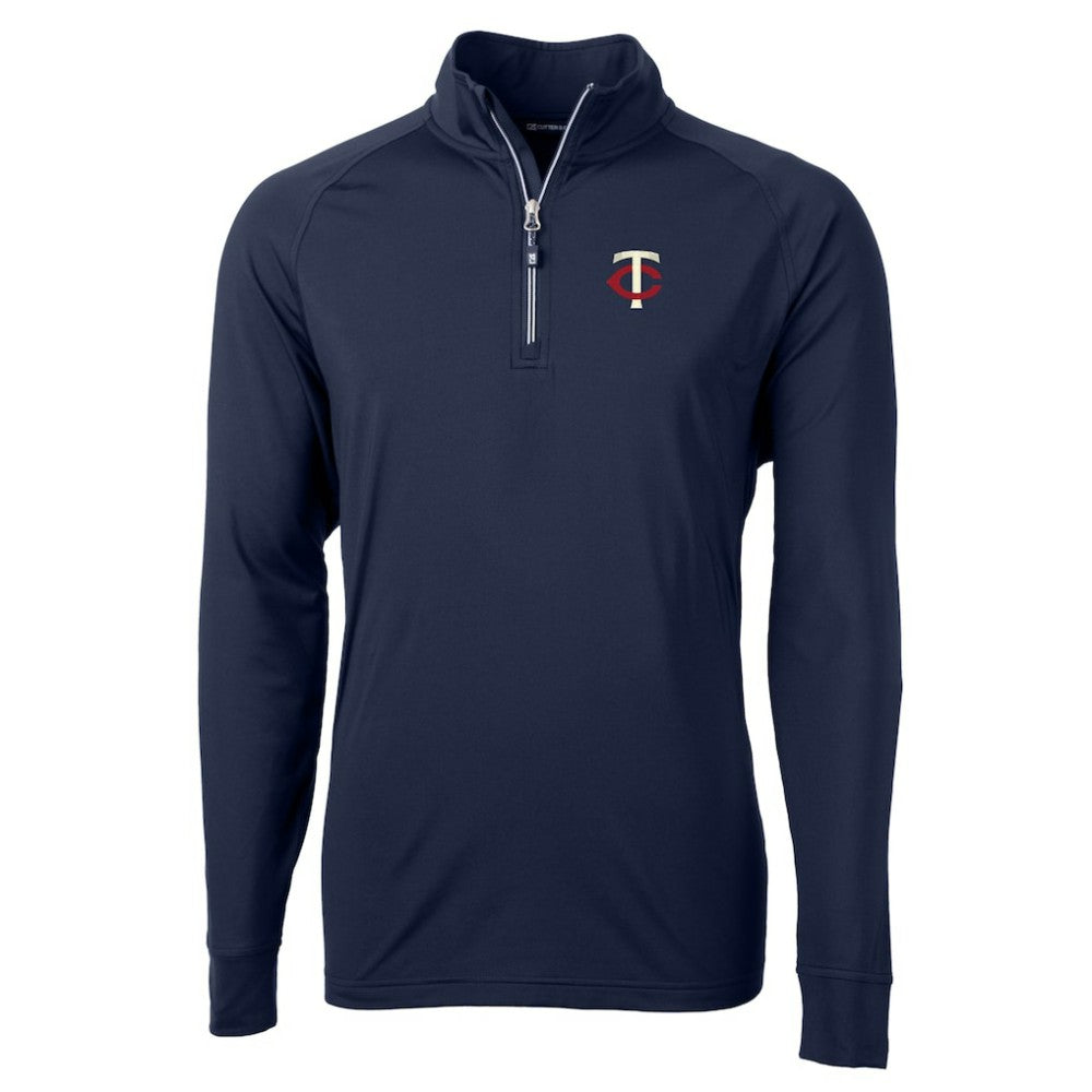 MLB Minnesota Twins Cutter & Buck Big & Tall Adapt Eco Knit Stretch Recycled Quarter-Zip Pullover Top