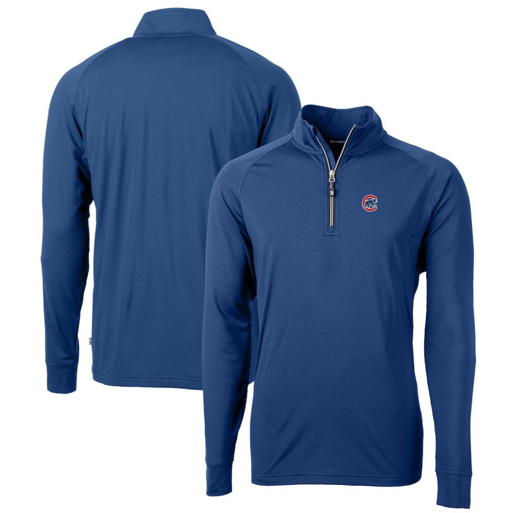 MLB Chicago Cubs Cutter & Buck Big & Tall Adapt Eco Knit Stretch Recycled Quarter-Zip Pullover Top