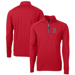 MLB Boston Red Sox Cutter & Buck Big & Tall Adapt Eco Knit Stretch Recycled Quarter-Zip Pullover Top