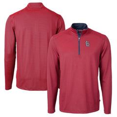 MLB St. Louis Cardinals Cutter & Buck Big & Tall Virtue Eco Pique Micro Stripe Quarter-Zip Jacket
