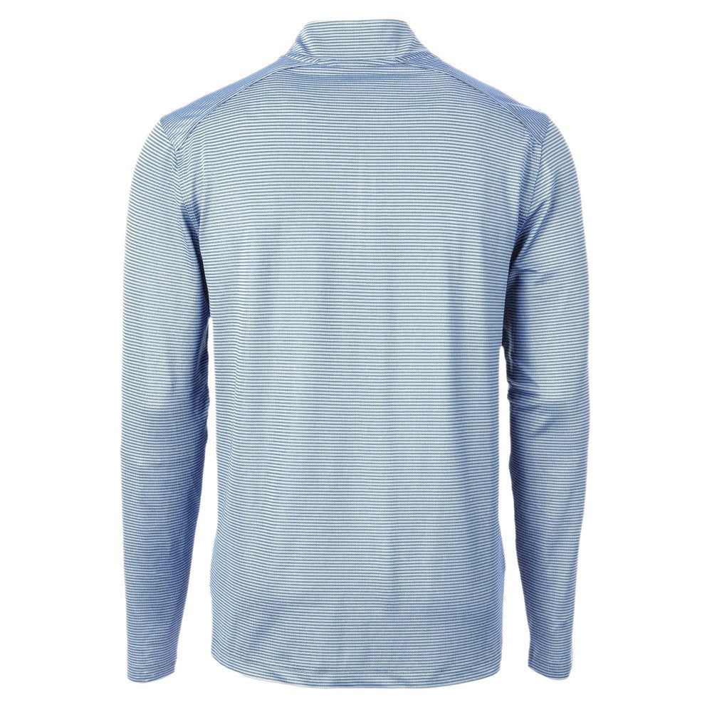 MLB Kansas City Royals Cutter & Buck Virtue Eco Pique Micro Stripe Recycled Quarter-Zip Pullover Top