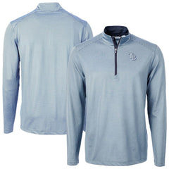 MLB Tampa Bay Rays Cutter & Buck Virtue Eco Pique Micro Stripe Recycled Quarter-Zip Pullover Top