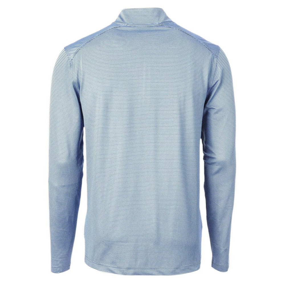 MLB Tampa Bay Rays Cutter & Buck Virtue Eco Pique Micro Stripe Recycled Quarter-Zip Pullover Top