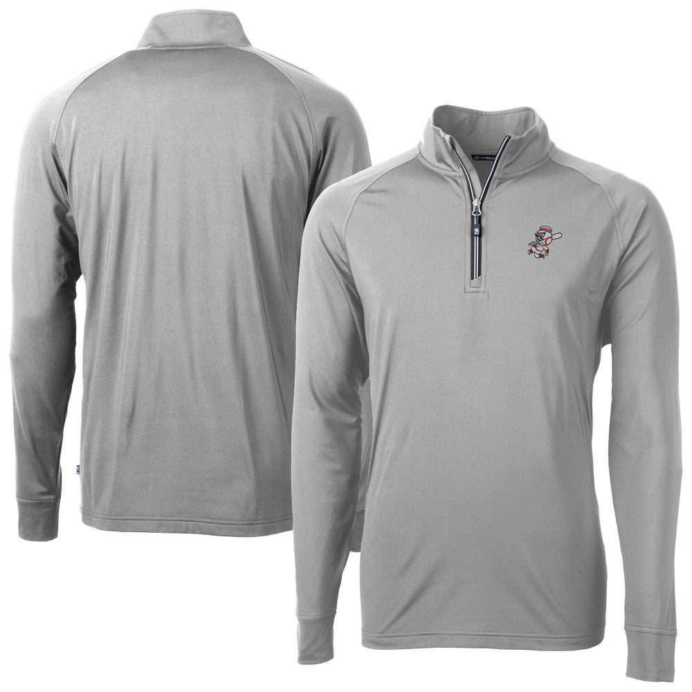 MLB Cincinnati Reds Cutter & Buck Mr. Redlegs Adapt Eco Knit Stretch Recycled Quarter-Zip Pullover Top