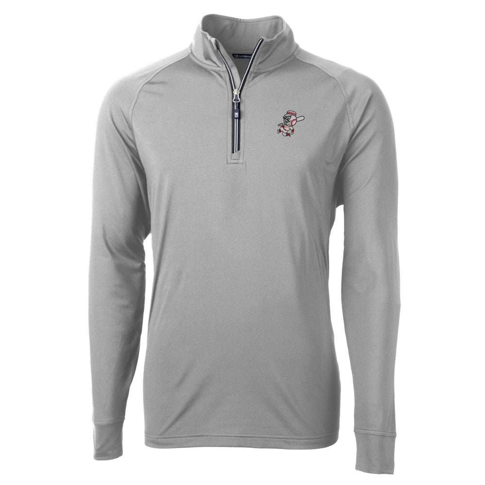 MLB Cincinnati Reds Cutter & Buck Mr. Redlegs Adapt Eco Knit Stretch Recycled Quarter-Zip Pullover Top