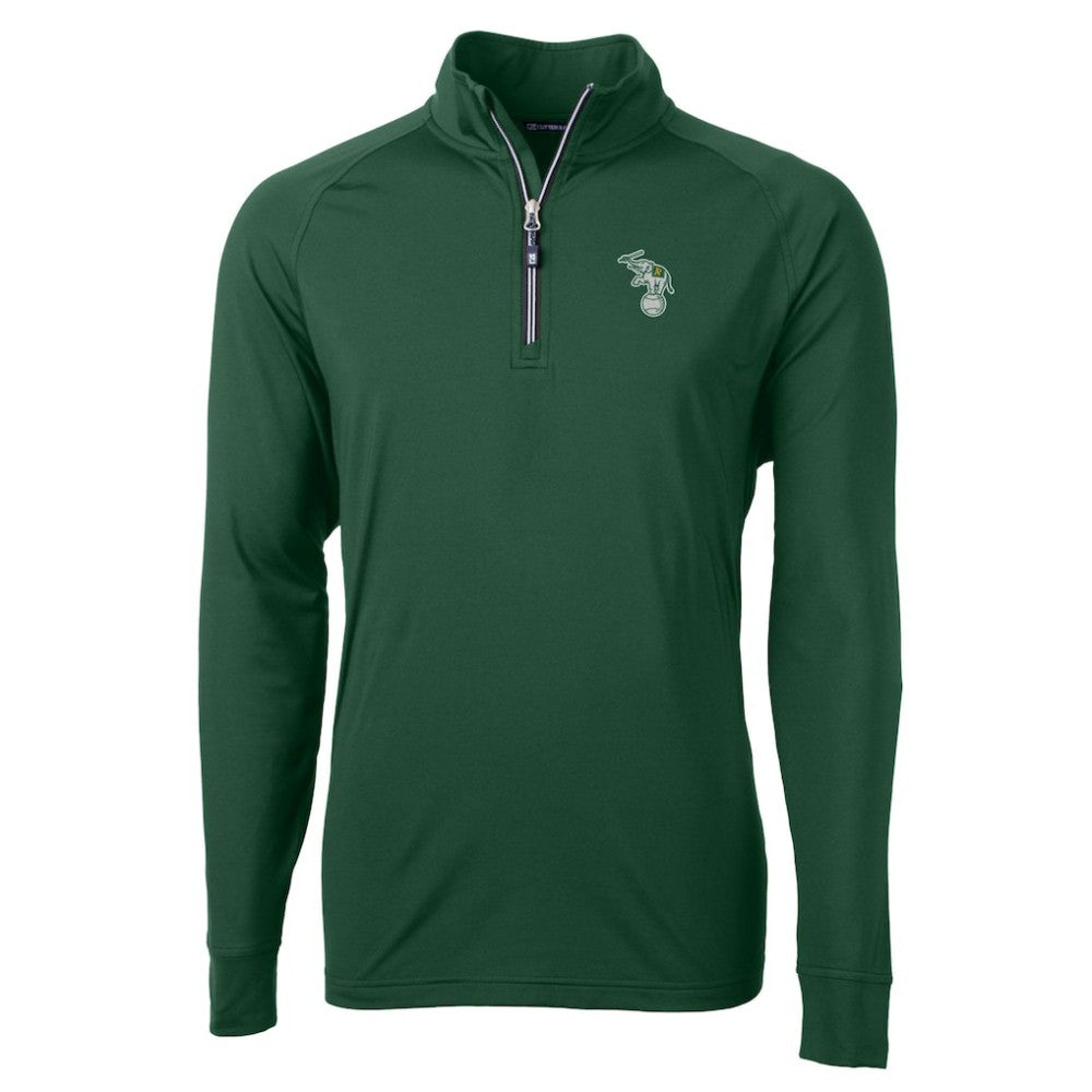 MLB Athletics Cutter & Buck Stomper Adapt Eco Knit Stretch Recycled Quarter-Zip Pullover Top