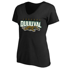 Women's Plus Size Retro Duval V-Neck T-Shirt - Jacksonville Jaguars