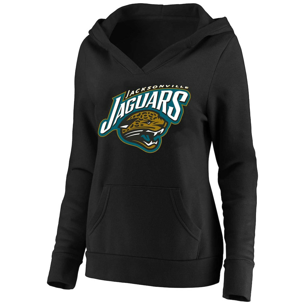 Women's Classic Logo V-Neck Pullover Hoodie - Jacksonville Jaguars