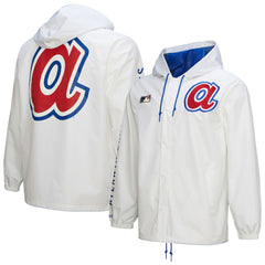 MLB Atlanta Braves Mitchell & Ness Vintage Full-Snap Hooded Coaches Jacket