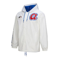 MLB Atlanta Braves Mitchell & Ness Vintage Full-Snap Hooded Coaches Jacket