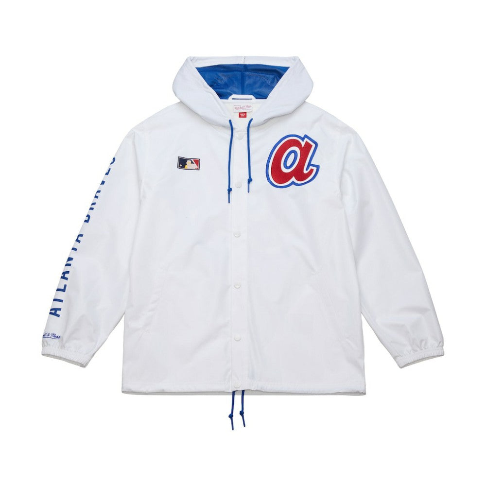 MLB Atlanta Braves Mitchell & Ness Vintage Full-Snap Hooded Coaches Jacket