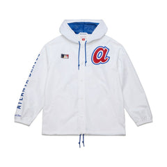 MLB Atlanta Braves Mitchell & Ness Vintage Full-Snap Hooded Coaches Jacket