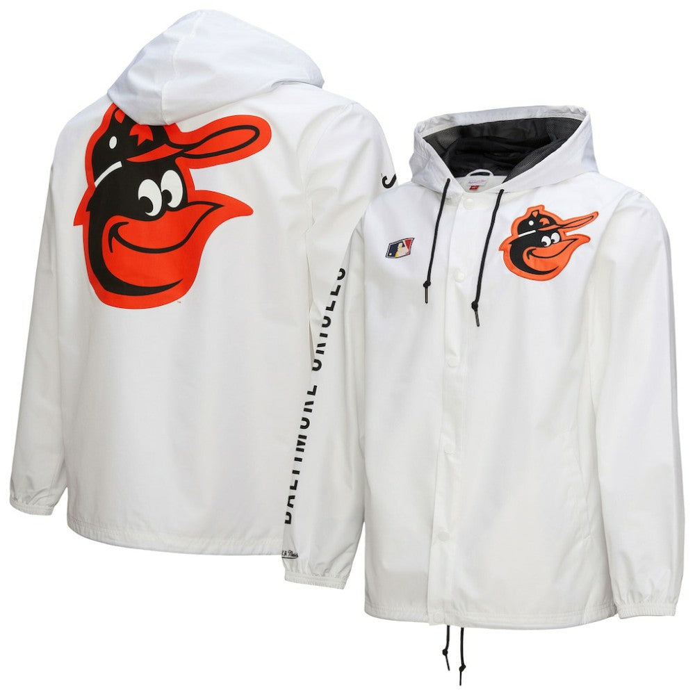 MLB Baltimore Orioles Mitchell & Ness Vintage Full-Snap Hooded Coaches Jacket