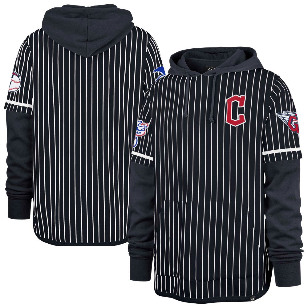 MLB Cleveland Guardians '47 Pinstripe Double Header Pullover Hoodie