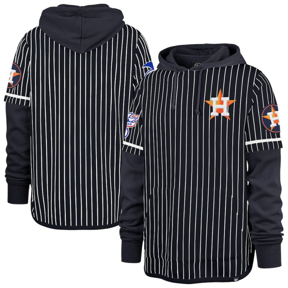 MLB Houston Astros '47 Pinstripe Double Header Pullover Hoodie