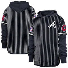 MLB Atlanta Braves '47 Pinstripe Double Header Pullover Hoodie
