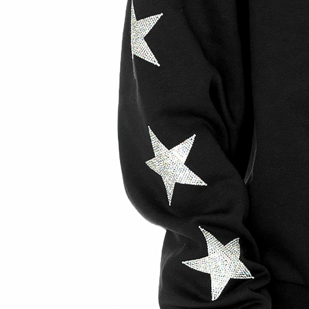 Gameday Couture Women's Rhinestone Star Sleeve Settle the Score Oversized Tri-Blend Pullover - Washington Commanders