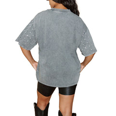 Gameday Couture Women's Oversized Mini Rhinestone Classic T-Shirt - Minnesota Vikings