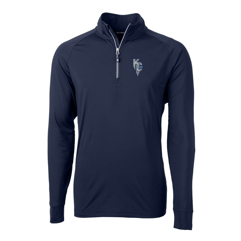 MLB Kansas City Royals Cutter & Buck Adapt Eco Knit Stretch Recycled Quarter-Zip Pullover Top