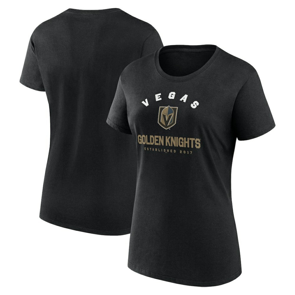 NHL Black Vegas Golden Knights Logo Athletic Women's Unrivaled T-Shirt