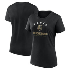 NHL Black Vegas Golden Knights Logo Athletic Women's Unrivaled T-Shirt