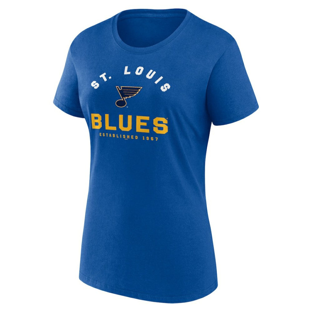 NHL Blue St. Louis Blues Logo Athletic Women's Unrivaled T-Shirt