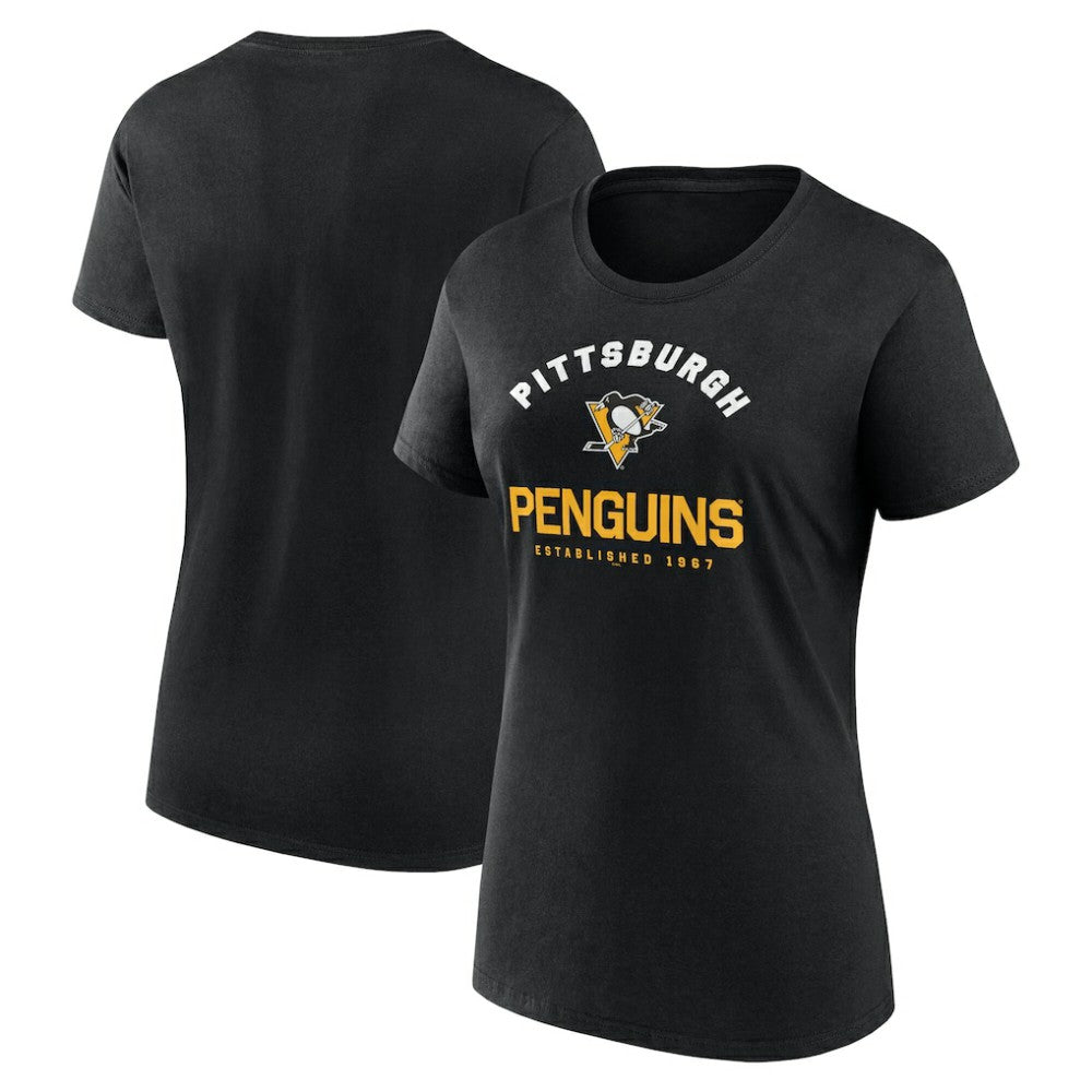 NHL Black Pittsburgh Penguins Logo Athletic Women's Unrivaled T-Shirt