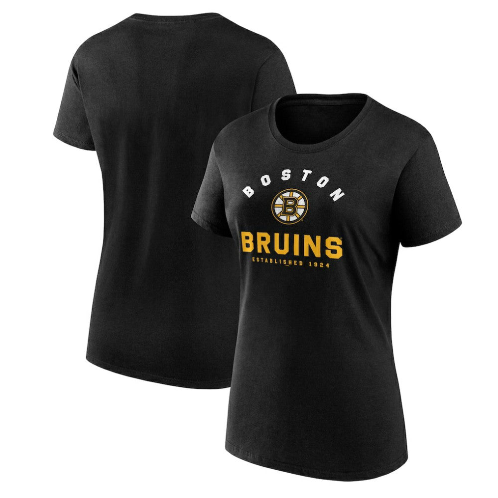 NHL Black Boston Bruins Logo Athletic Women's Unrivaled T-Shirt