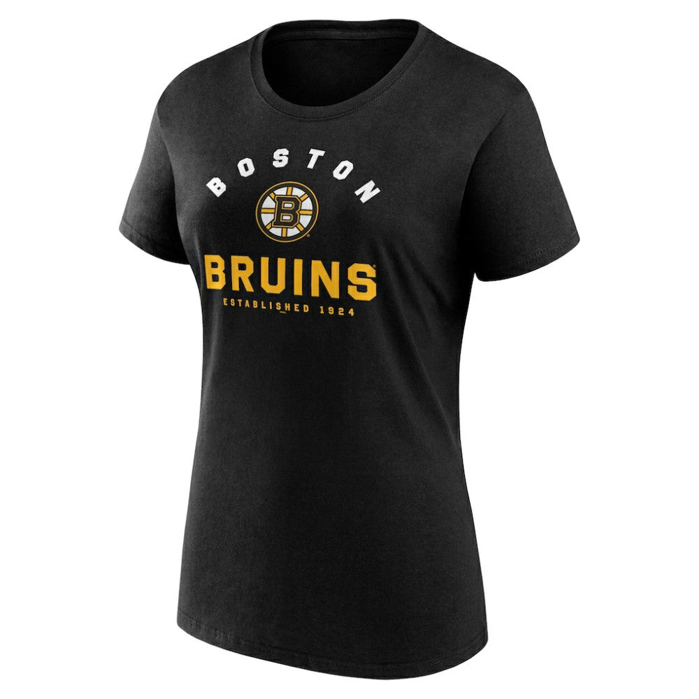 NHL Black Boston Bruins Logo Athletic Women's Unrivaled T-Shirt