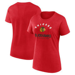 NHL Red Chicago Blackhawks Logo Athletic Women's Unrivaled T-Shirt