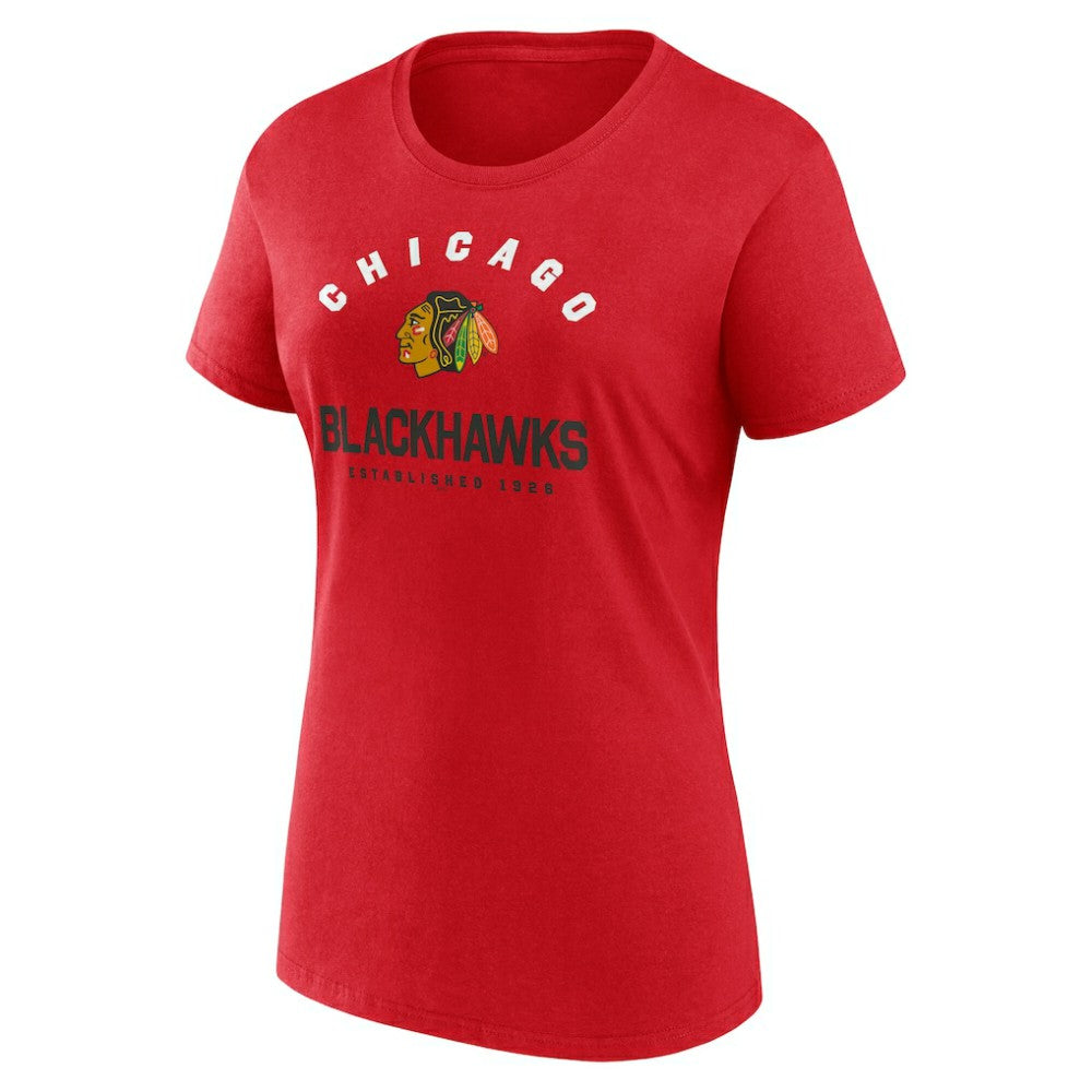 NHL Red Chicago Blackhawks Logo Athletic Women's Unrivaled T-Shirt