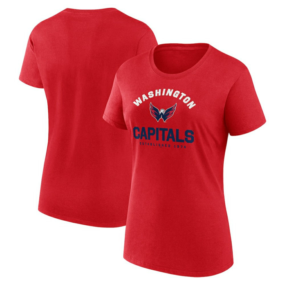 NHL Red Washington Capitals Logo Athletic Women's Unrivaled T-Shirt