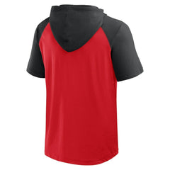 NHL Red Chicago Blackhawks Logo Athletic Prime Raglan Short Sleeve Pullover Hoodie