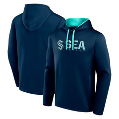 NHL Navy Seattle Kraken Logo Athletic Head Start Pullover Hoodie